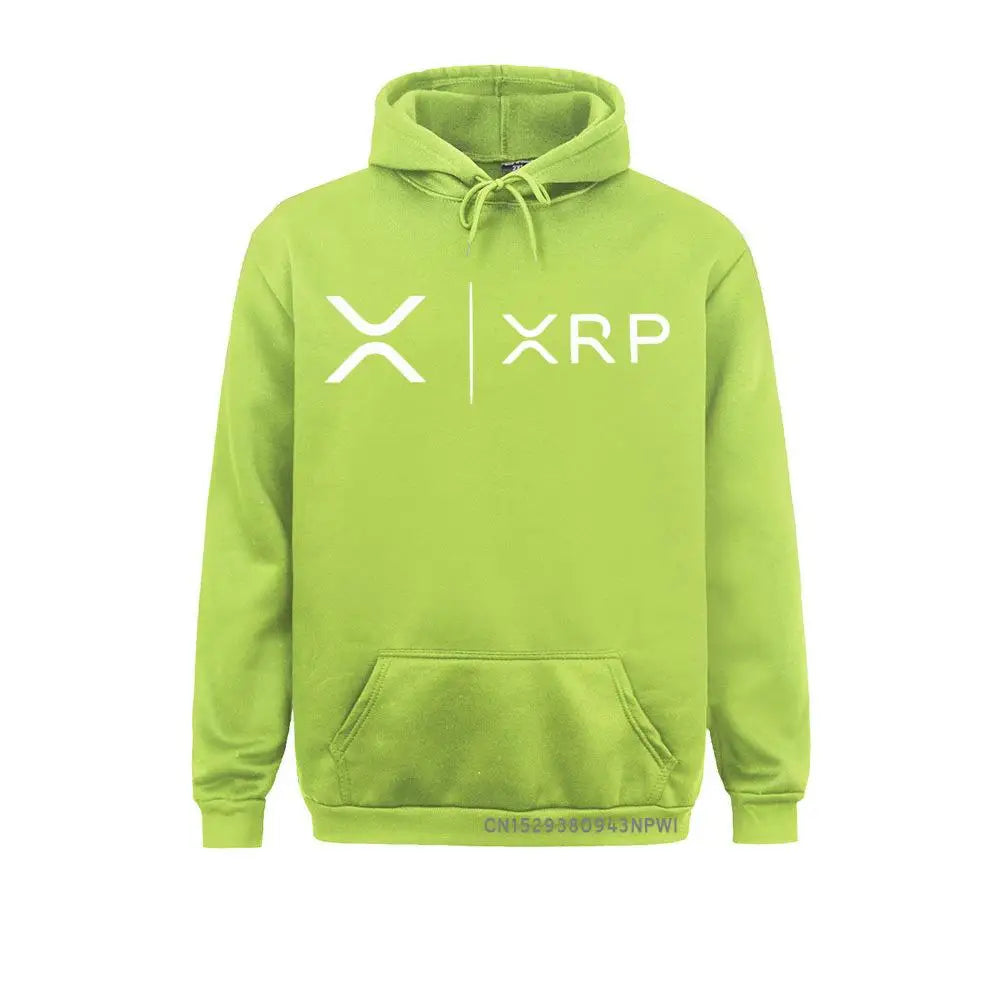 Side by Side Ripple Coin XRP Sweatshirt Unique Design Hoodie Organic Costume Faddish Homme High Street Pullovers Shirt