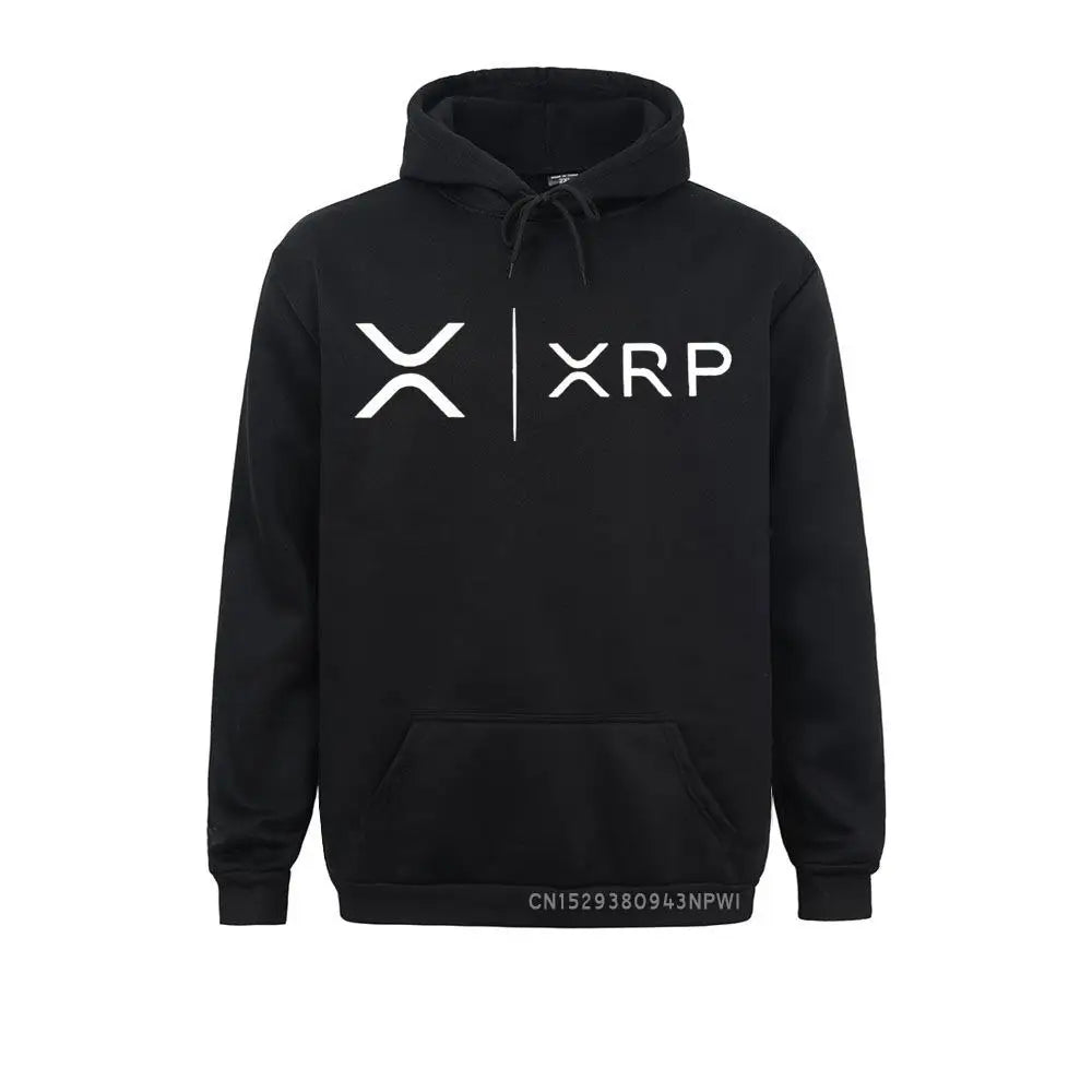 Side by Side Ripple Coin XRP Sweatshirt Unique Design Hoodie Organic Costume Faddish Homme High Street Pullovers Shirt