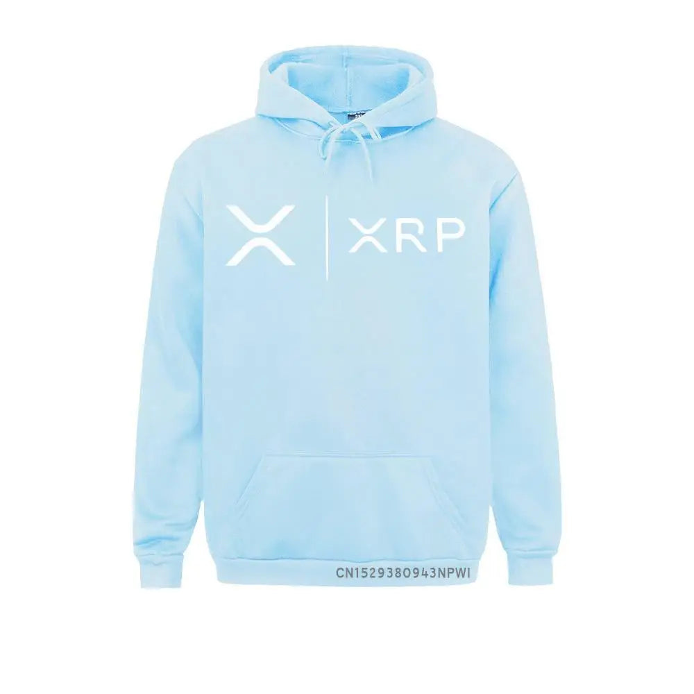 Side by Side Ripple Coin XRP Sweatshirt Unique Design Hoodie Organic Costume Faddish Homme High Street Pullovers Shirt