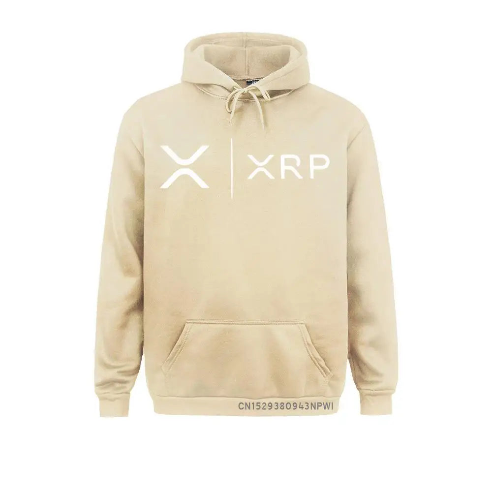 Side by Side Ripple Coin XRP Sweatshirt Unique Design Hoodie Organic Costume Faddish Homme High Street Pullovers Shirt