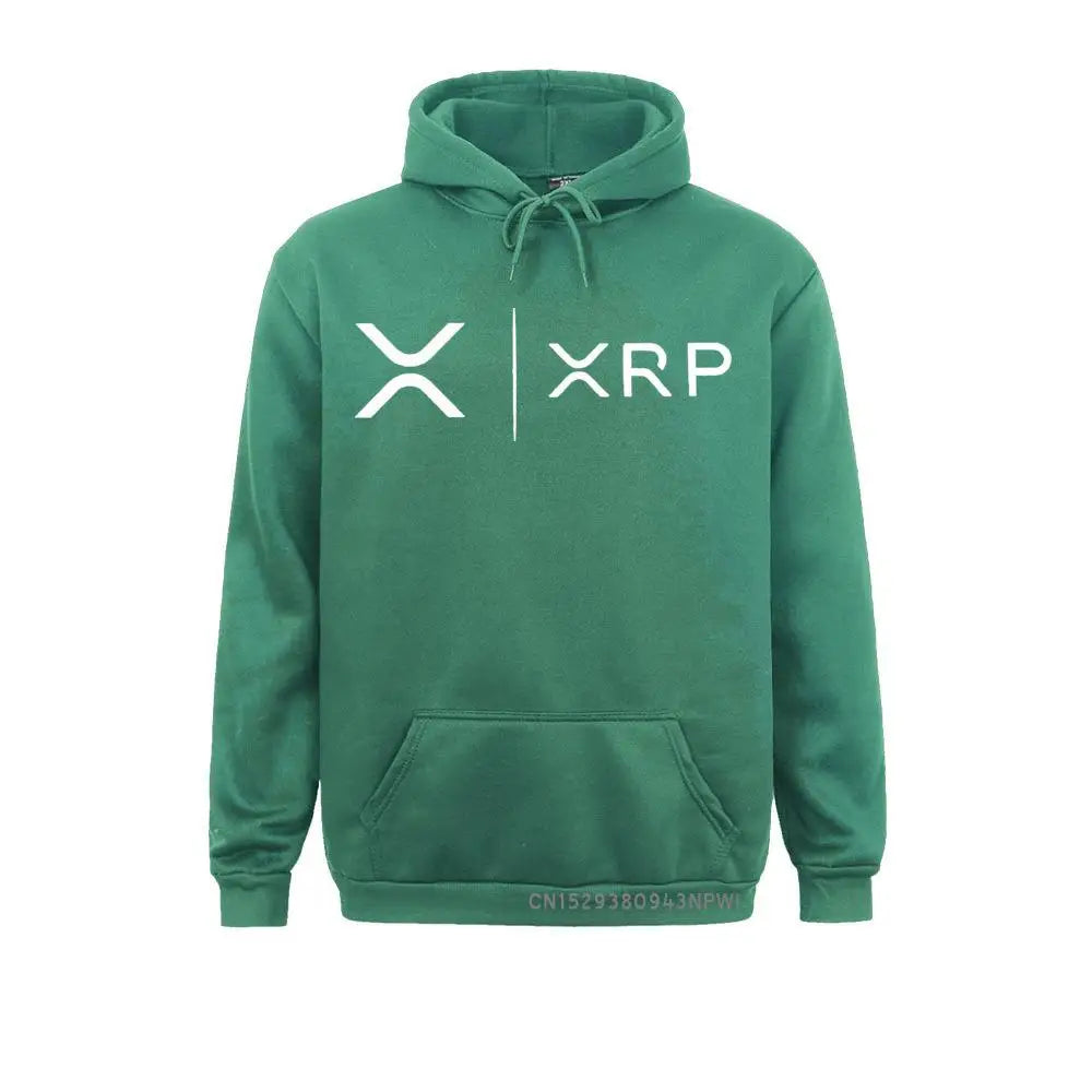Side by Side Ripple Coin XRP Sweatshirt Unique Design Hoodie Organic Costume Faddish Homme High Street Pullovers Shirt